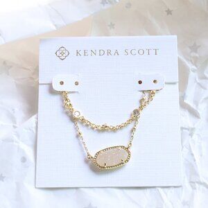 Kendra Scott Elisa Gold Necklace Iridescent Drusy